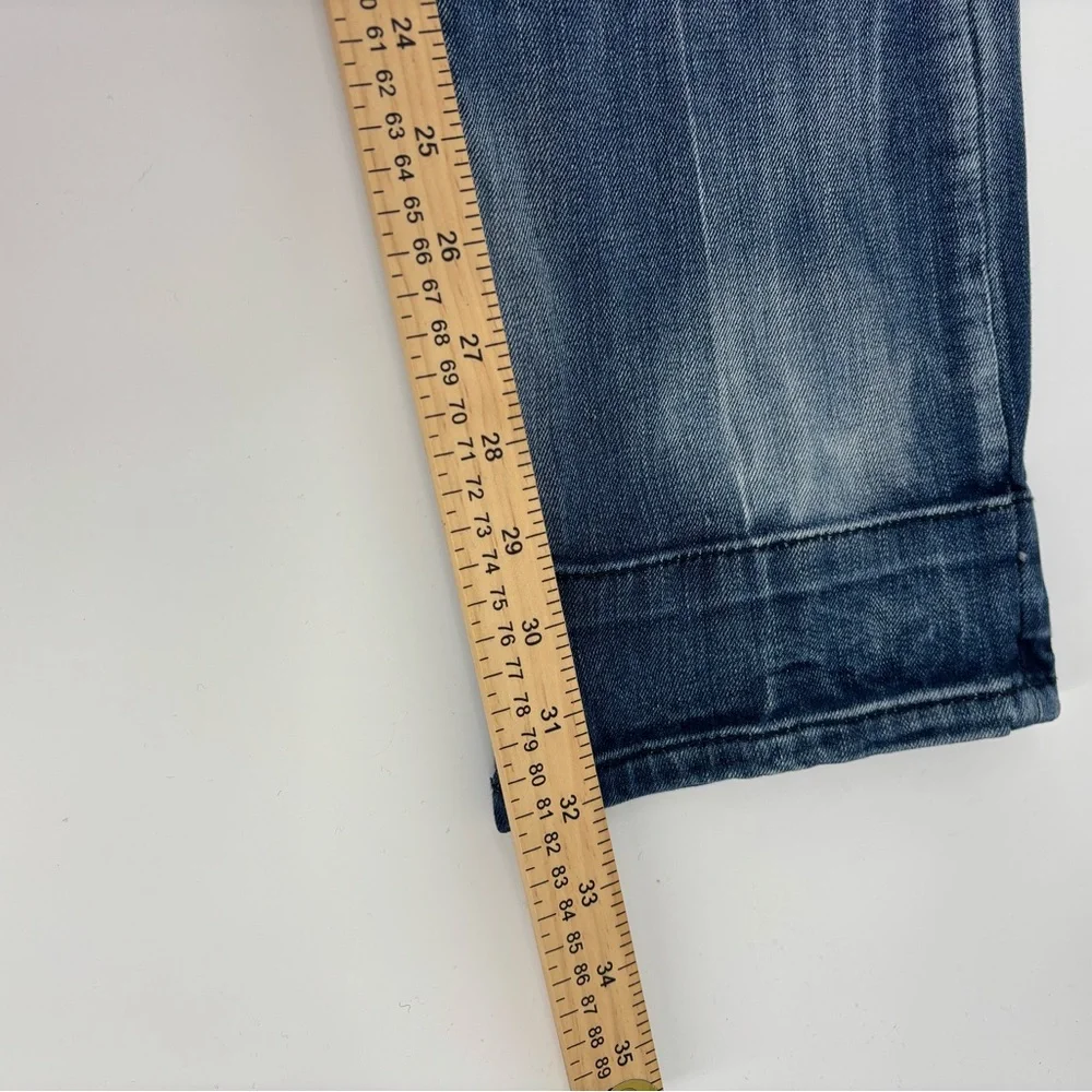 The Fresh Brand JEFF Jeans Mens 34x32 Distressed Straight Blue‎ Denim Camo Lined